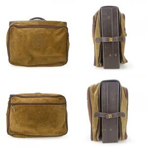 Loewe Business Bag Leather Brown Beige Gold Hardware Attache Case Hard